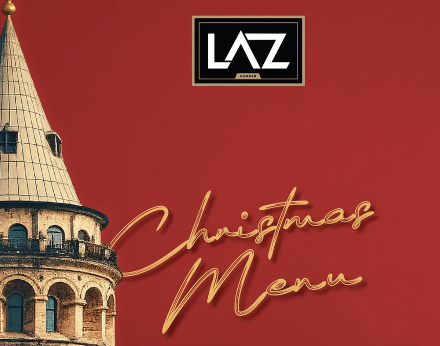 Celebrate Christmas at Laz Camden with halal food, Turkish cuisine, live music, and festive dining in Camden. Perfect for Christmas dinner, corporate Christmas parties, and Christmas party venues in London.